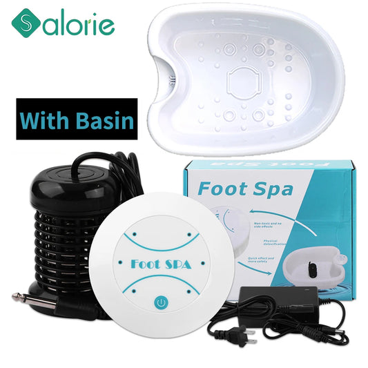 Ionic Foot Bath Machine with Basin, Electric Foot Spa Set with 30-Minute Cycle, Indicator Lights and US, EU, UK or AU Plug Options for Home Foot Care