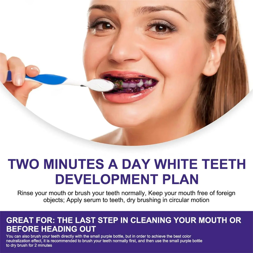 V34 Purple Toothpaste Serum with Color-Correcting Concept, 1-Piece, 2-Piece or Seven-Piece Box Options for Label-Guided Adult Oral Care Routines