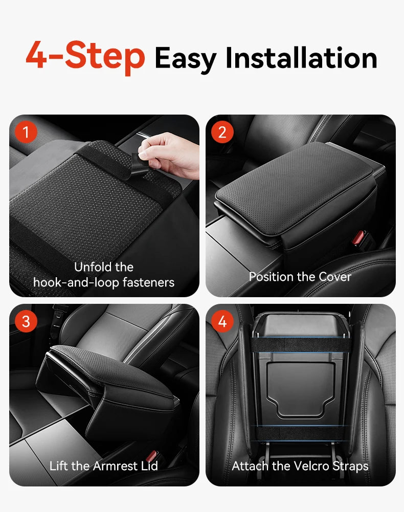 Center Console Armrest Cover with TPE and TPU Material Options, Stripe and Wavy Grain Styling for Select Tesla Model 3 Highland and Model Y Juniper Interiors