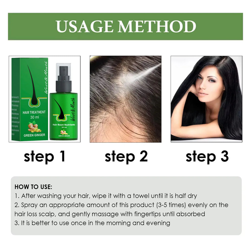 Scalp and Hair Care Spray with Liquid Serum Wording, Single Listed Product Option for Personal Grooming with Formula and Use Directions to Review Before Application