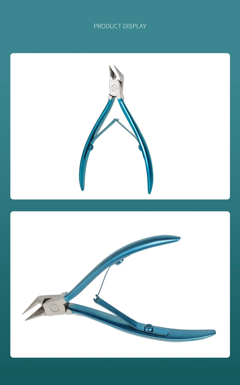 Toenail Nipper, Manual Pedicure Tool with Stainless Steel Reference in Blue, Black or Silver Color and Selected Lifter Sets for Adult Personal Nail Grooming