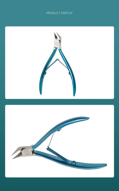 Toenail Nipper, Manual Pedicure Tool with Stainless Steel Reference in Blue, Black or Silver Color and Selected Lifter Sets for Adult Personal Nail Grooming