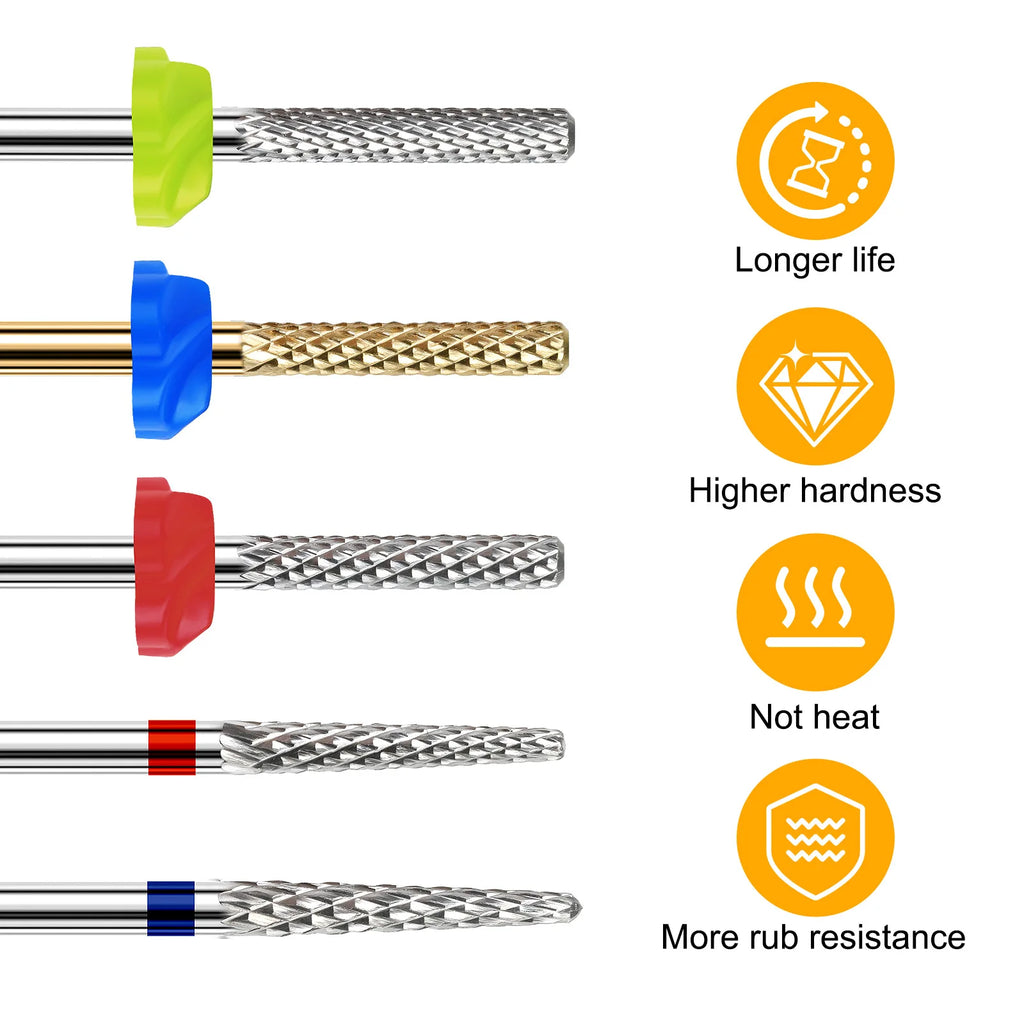 Tapered Nail Drill Bit for Professional Acrylic and Gel Filing, Single 05M or 04F Selection with Listed 3/32-Inch Shank for Compatible Electric Nail Files