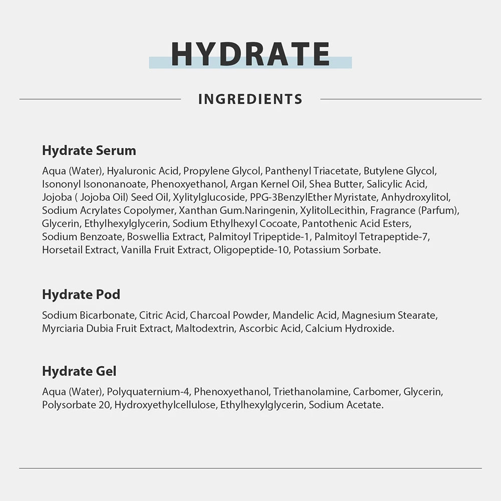 Glam Facial Pod and Capsule Gel Options for Compatible Aqua Bubble Devices, Seven Numbered Type Selections and a Separate Facial CO2 Machine Option