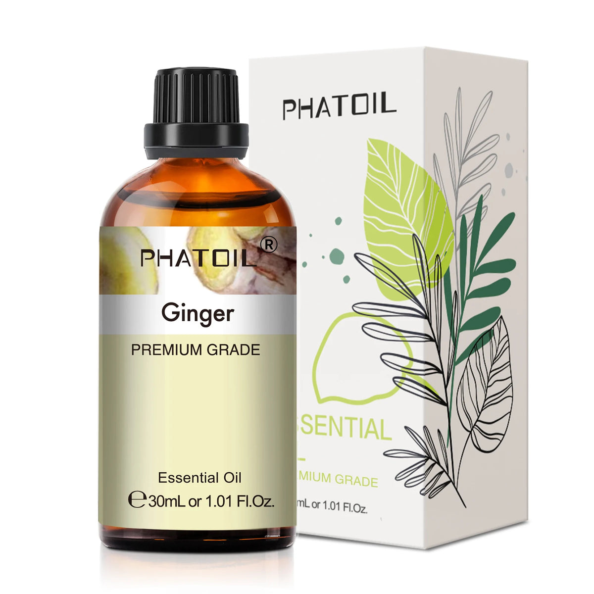 Essential Oil for Diffuser by PHATOIL, 30ml Single Scent Bottle with Gift Box for Home Fragrance, Including Lavender, Jasmine, Eucalyptus and Vanilla Options