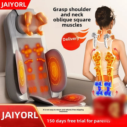 JAIYORL Electric Massage Seat Cushion with Vibration and Kneading References, Four Upgrade Model Labels and US, EU, UK or AU Plug Options