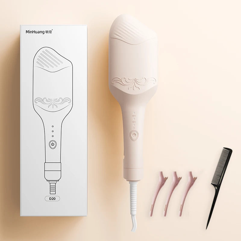 40mm Hair Waver in Beige, Corded Ceramic-Coated Wave Styling Iron with Listed Adjustable Heat, Regional Plug Choices and Without-Box Packaging Option