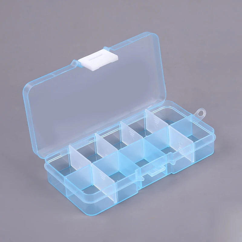 Drawer-Style Nail Storage Box, Plastic Desktop Manicure Organizer with Nine Numbered Selections for Compatible Cotton Swabs, Nail Files and Small Tools