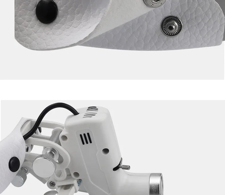 Dental Loupes with LED Headlight, 2.5X or 3.5X Binocular Magnifier with Listed 5W Light, Adjustable Brightness and Spot, US or EU Plug Options