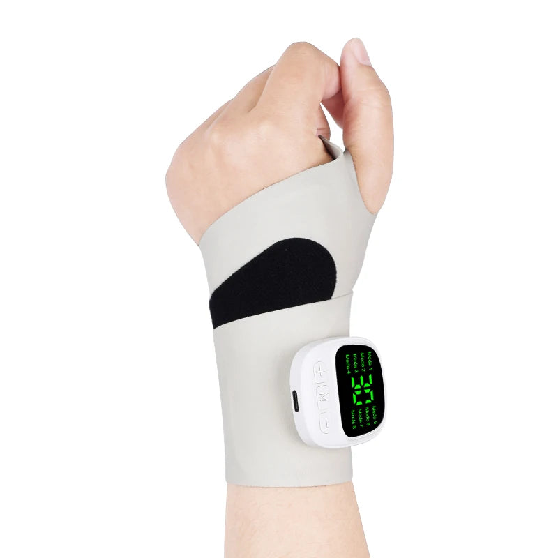 USB Rechargeable Wrist Vibration Massager, Cordless Electric Personal-Care Device in White, Dark Blue or Blue for Seated Home Relaxation Breaks