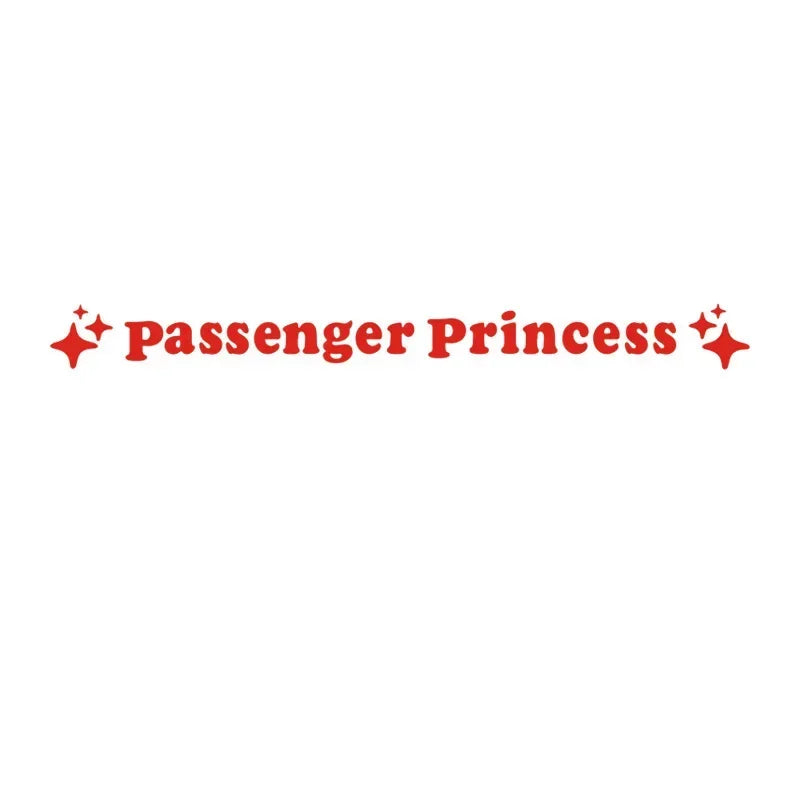 Passenger Princess Mirror Decal Stickers in Eight Colors, Two-Piece PVC Vehicle Decoration Set with Star Styling Reference and Listed 12.5 x 1.18cm Size