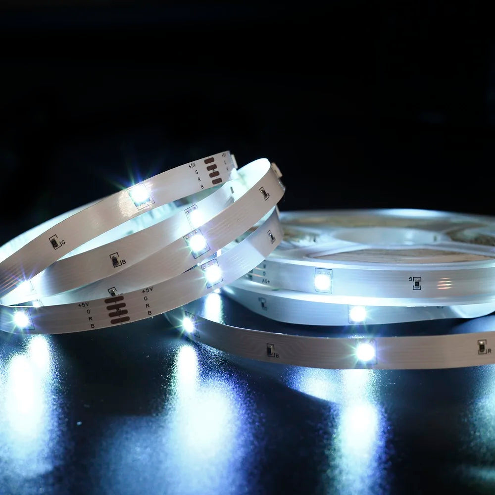 USB 5V TV Backlight Strip with RGB Flexible Tape, Bluetooth App and 24-Key Remote Control, Nine Length Options from 1m to 30m for Indoor Accent Lighting
