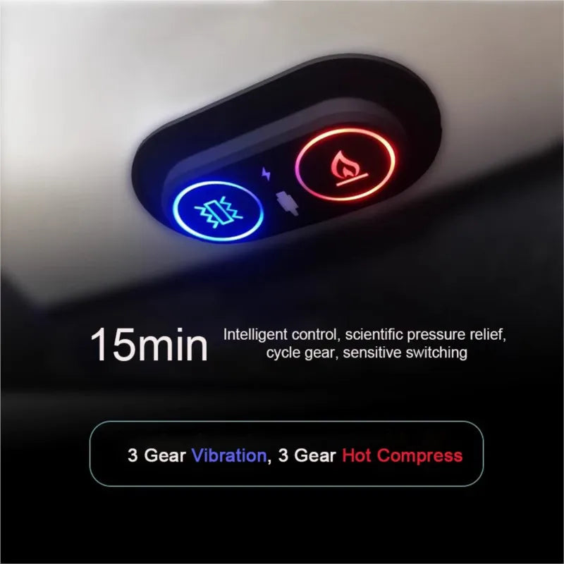 Vibration Massage Seat Cushion with U-Shaped Cutout, Three Listed Heat and Vibration Levels and Elastic Knitted Cover for Seated Home Office Comfort Breaks