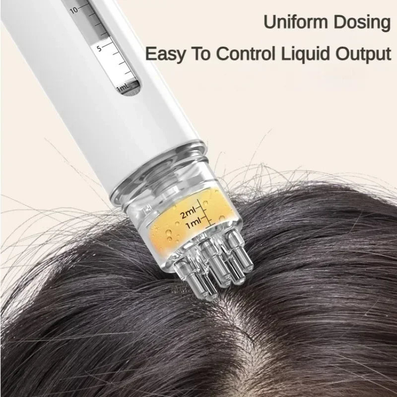 Scalp Oil Applicator Comb, Refillable Manual Liquid Dispenser with 6ml and 15ml Color-Labeled Options for Adult Cosmetic Hair and Scalp Care Routines