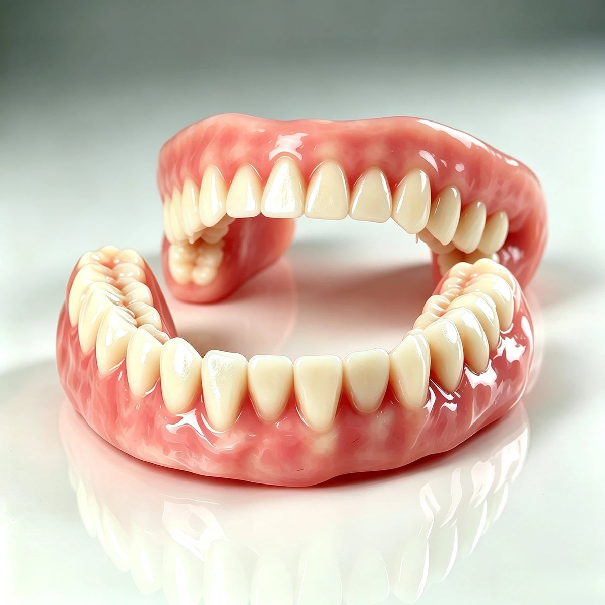 2026 NEW Natural-Looking Silicone Full Denture Set (Upper & Lower) – Soft, Comfortable Fit for Daily Oral Care, for Men & Women