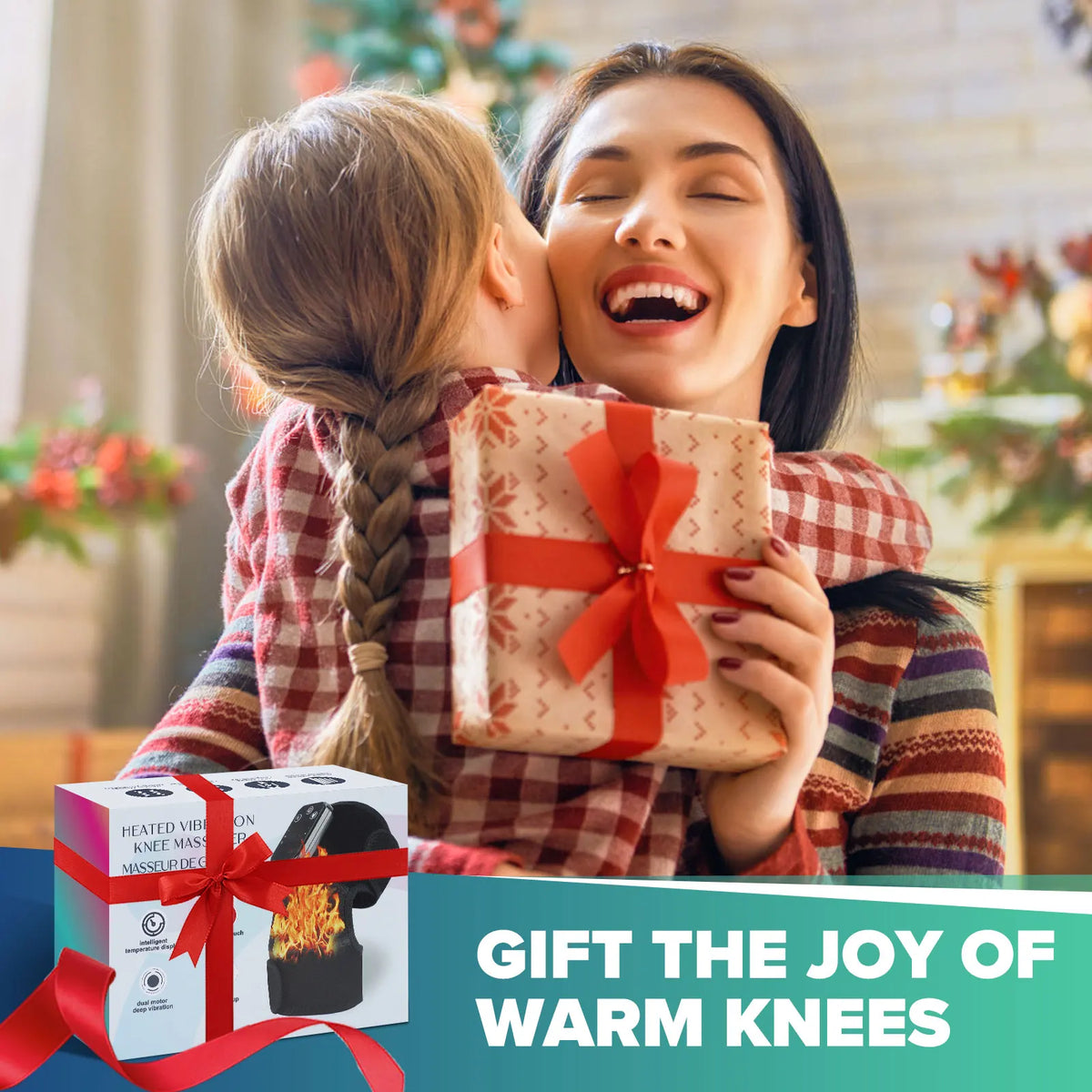 Rechargeable Heated Knee Wrap with Vibration, Listed 4000mAh Battery, Three Heat and Three Massage Levels with Straps for Knee, Shoulder or Elbow Use