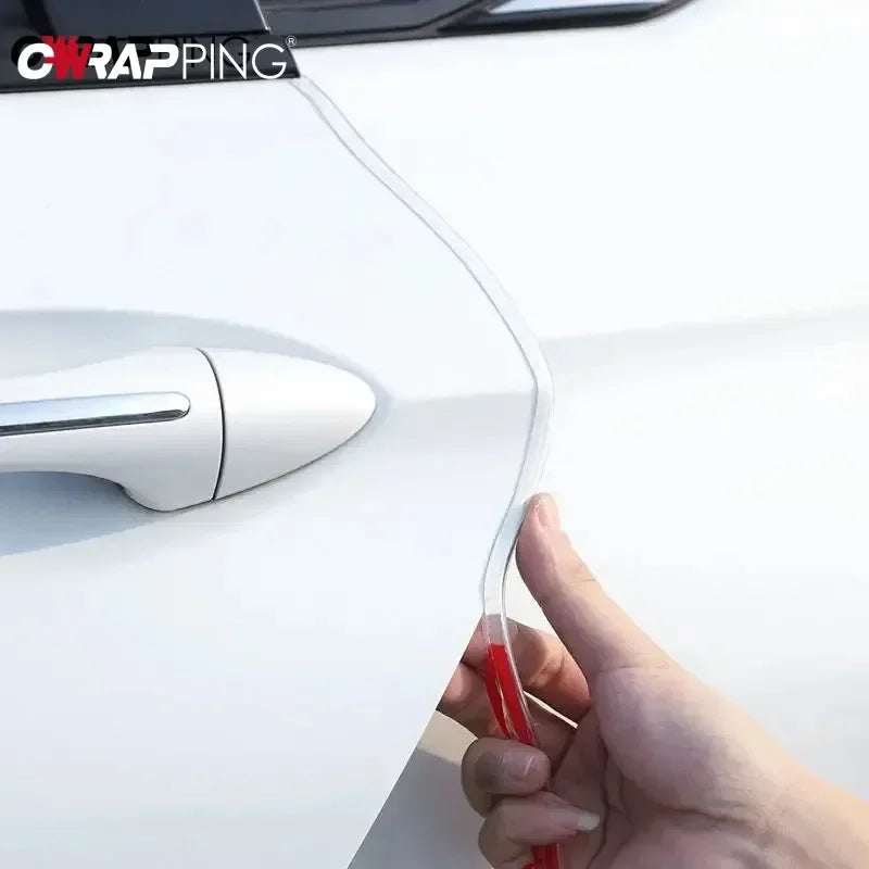 Transparent Car Door Edge Strip with Listed 5-Meter Length and PVC Material, Adhesive Vehicle Trim for Compatible Door Edges and Exterior Styling