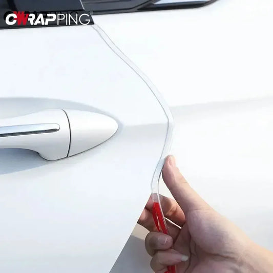 Transparent Car Door Edge Strip with Listed 5-Meter Length and PVC Material, Adhesive Vehicle Trim for Compatible Door Edges and Exterior Styling