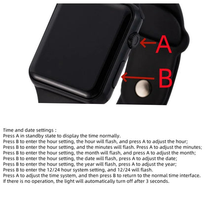 LED Digital Watch for Men and Women, Lightweight 22g Wristwatch with Date Display, 12/24-Hour Format and Rubber Band in Four Color Options