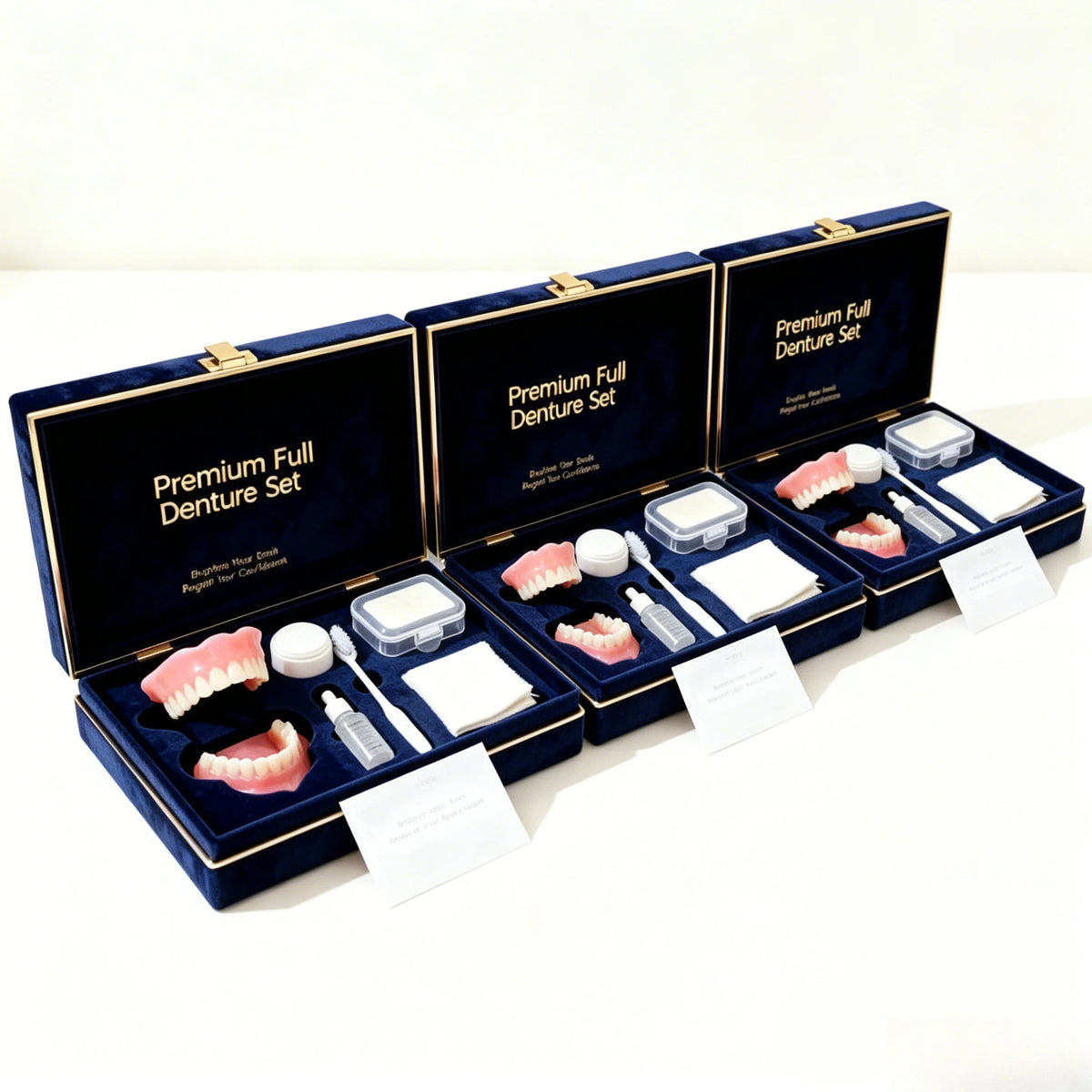 2026 NEW Natural-Looking Silicone Full Denture Set (Upper & Lower) – Soft, Comfortable Fit for Daily Oral Care, for Men & Women