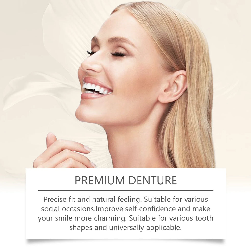 Temporary Cosmetic Teeth Covers with Listed Silicone Material, Boxed and Multi-Piece Options for Smile Appearance, Dental Fit Check Required