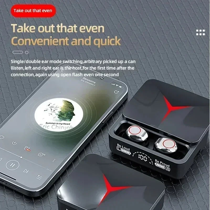 TWS Bluetooth Earbuds with Microphone and Touch Control in Black, Wireless Stereo Earphones for Compatible Smartphone Music, Calls and Everyday Listening