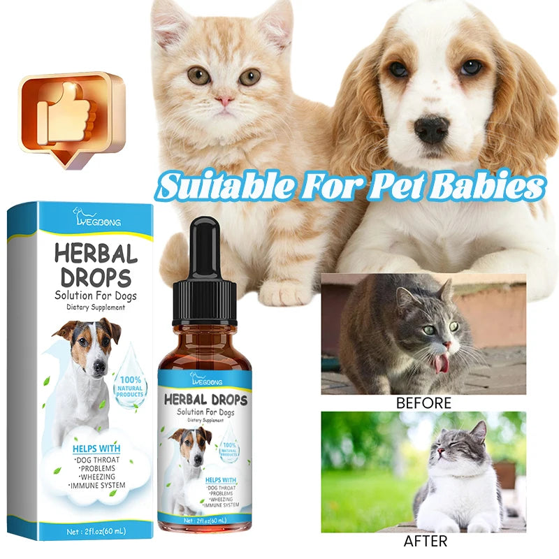 Yegbong Pet Drops, Listed 60ml Boxed Liquid Format with Single-Unit and Multi-Unit Option Labels, Ingredient and Veterinary Suitability Review Required Before Use