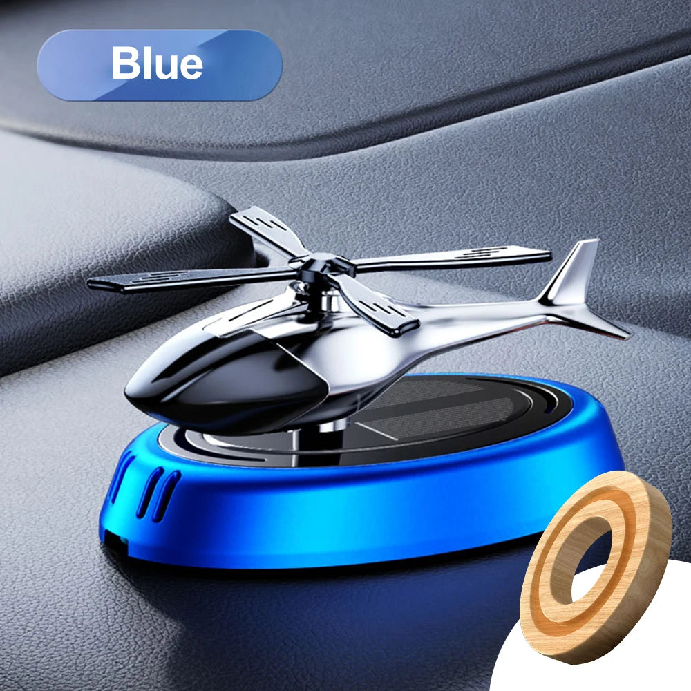Solar Helicopter Car Air Freshener with Rotary Propeller Design for Vehicle Interior Styling, Decorative Perfume Diffuser in Seven A and B Model Color Options