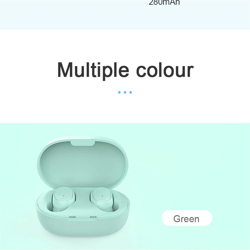 A6S Wireless Bluetooth Earphones, Bluetooth 5.0 Stereo Audio with Touch Control and Five Color Options for Compatible Phone Music and Everyday Calls