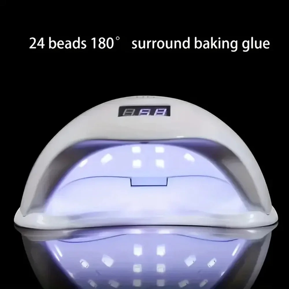 48W UV LED Nail Lamp for Gel Manicures and Pedicures, 24 Listed LED Beads with Pink or White Color Choices and USB, EU or US Power Options