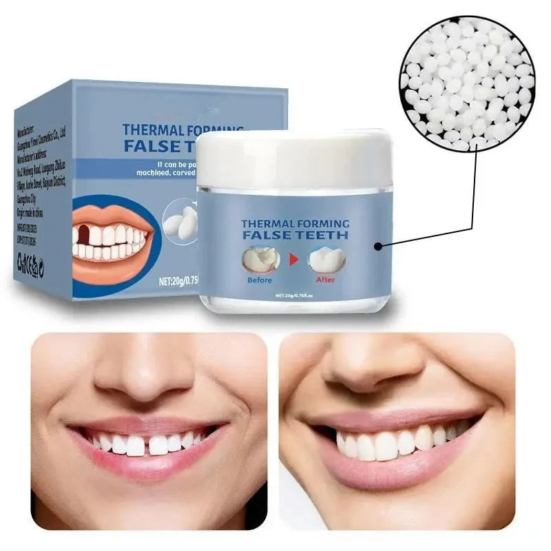 Moldable Tooth Beads and Granules with Listed 20g Packaging, Q6N2 Thermal-Fit Wording and Single or Promotional Quantity Options for Dental Review