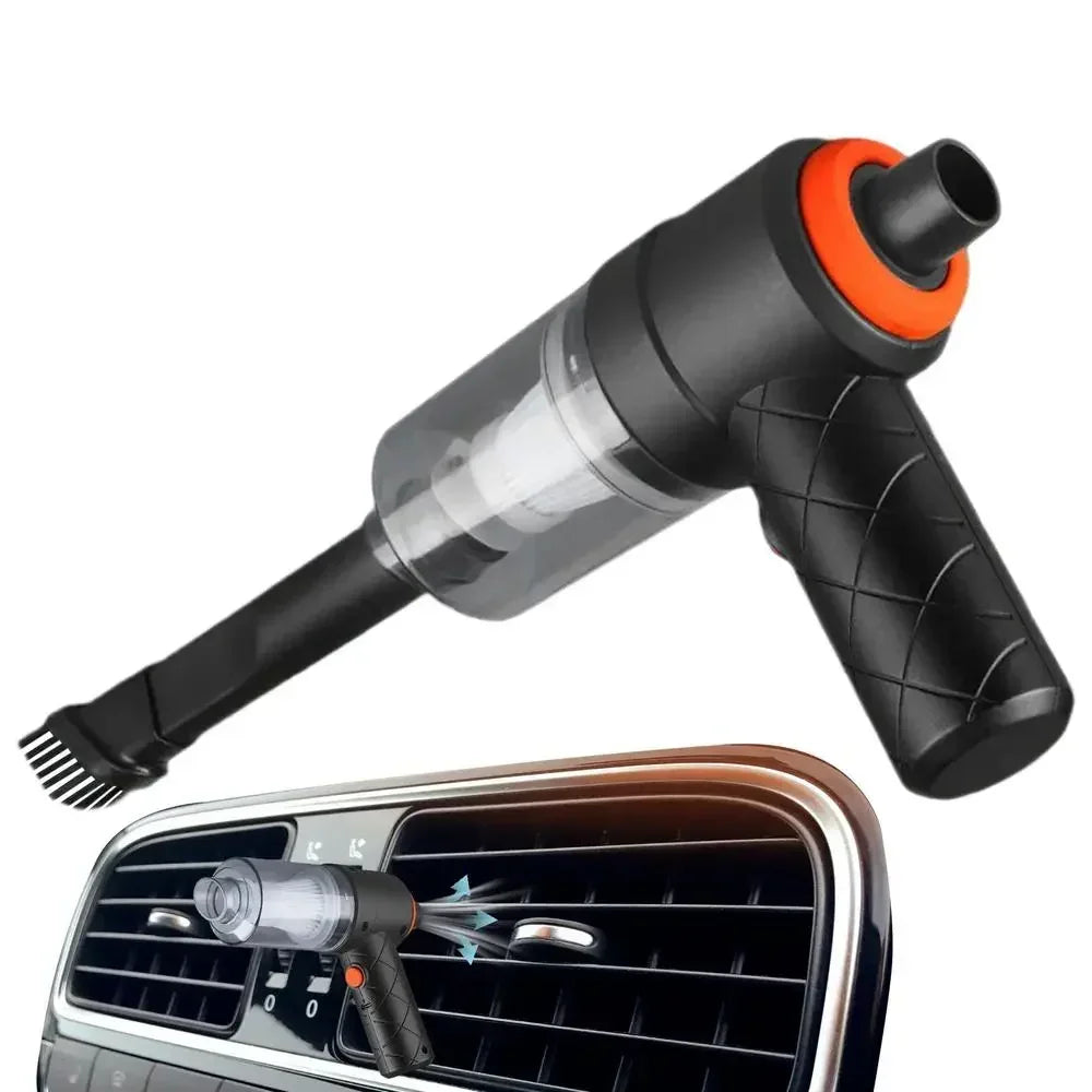 Black Mini Cordless Car Vacuum Cleaner with USB Charging, Listed 1200mAh Battery and 9000Pa Suction Reference for Vehicle Interior and Household Spot Cleaning