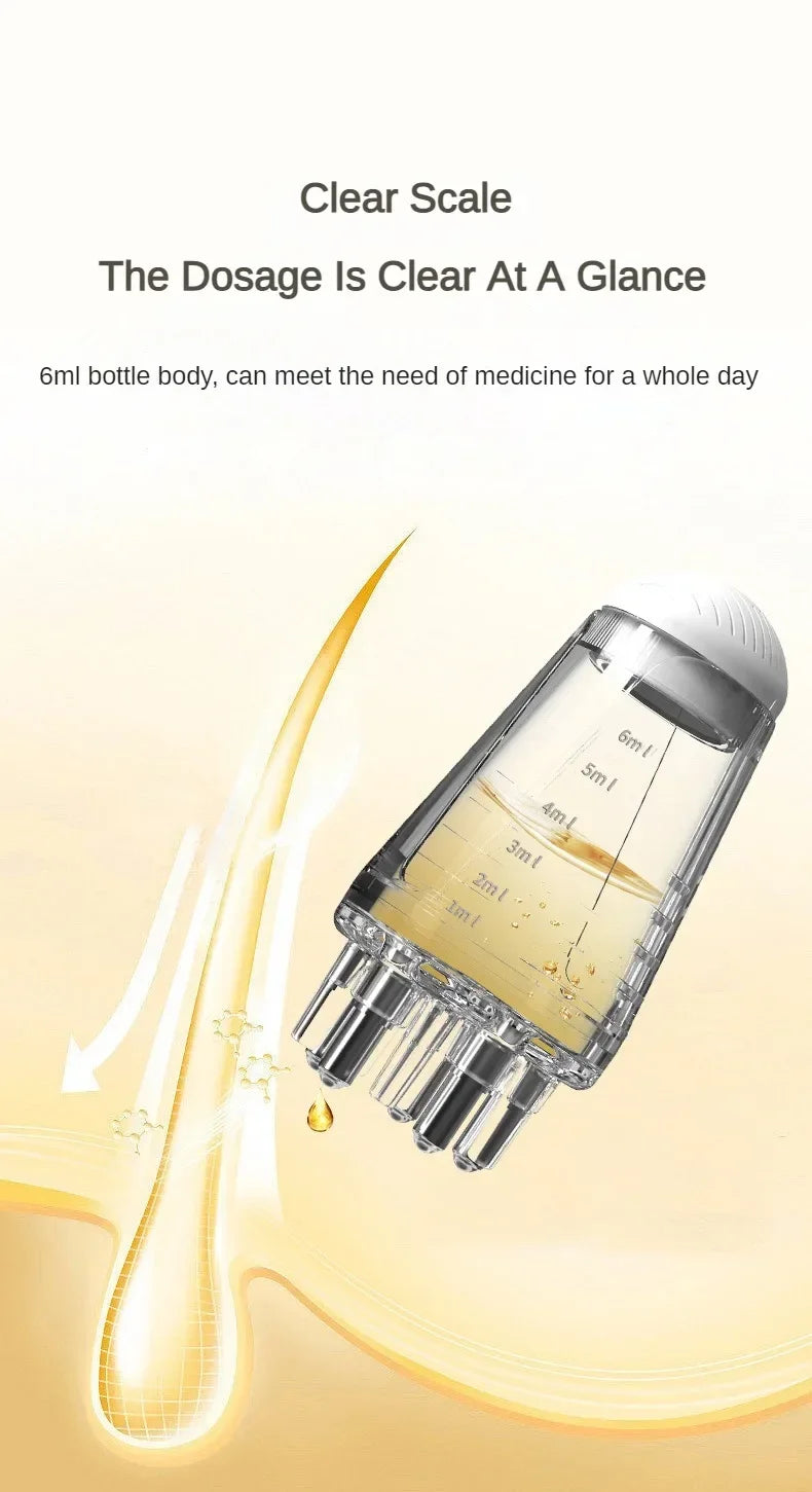 Scalp Oil Applicator Comb, Refillable Manual Liquid Dispenser with 6ml and 15ml Color-Labeled Options for Adult Cosmetic Hair and Scalp Care Routines