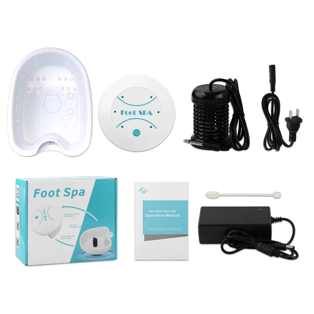 Ionic Foot Bath Machine with Basin, Electric Foot Spa Set with 30-Minute Cycle, Indicator Lights and US, EU, UK or AU Plug Options for Home Foot Care