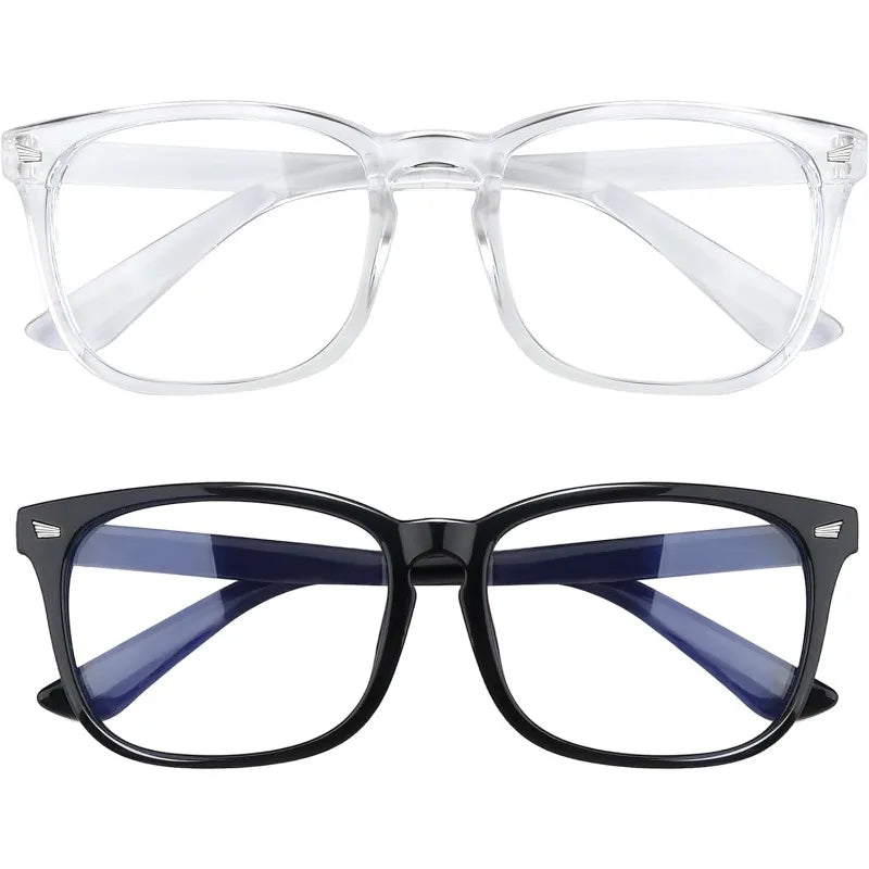 Screen Routine Fashion Glasses for Men and Women, 2PCS WB Eyewear Option for Computer Desks, Gaming Setups and Everyday Office Outfits