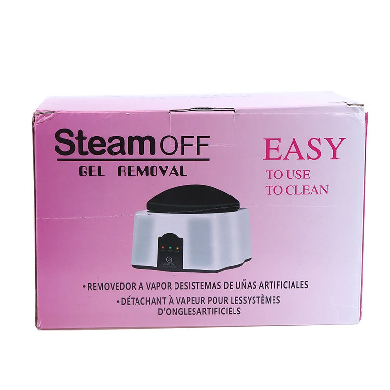 Electric Steam Nail Polish Remover with Listed 36W Power and 12V 3A Rating, PP Body, Silicone Pad, Remover Bowl and Two Covers, Four Plug Options