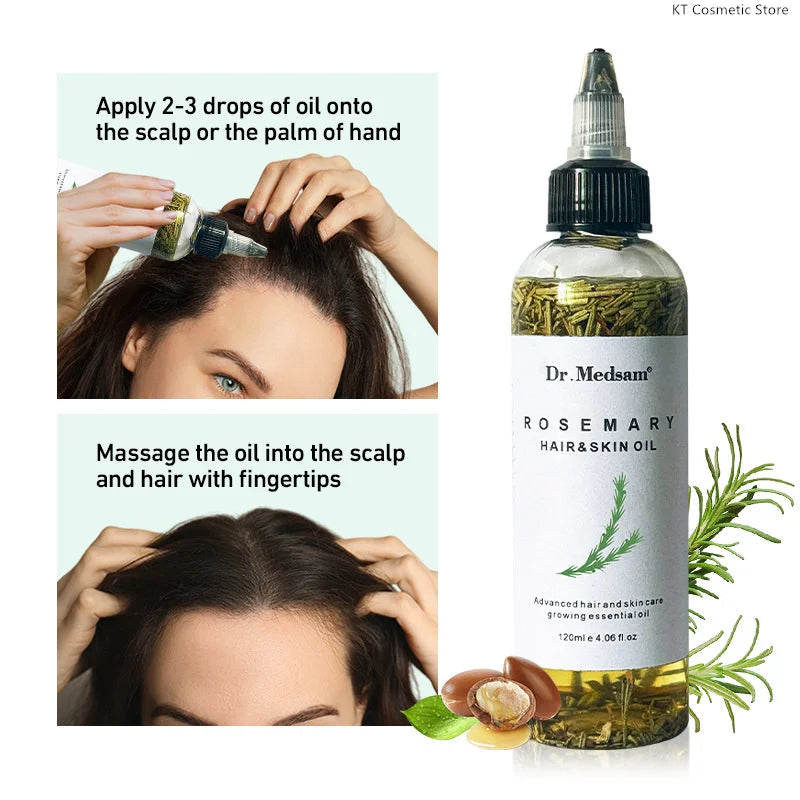 Rosemary Extract Hair Serum, 100ml Cosmetic Scalp and Hair Care with Listed Biotin, Vitamin B5, Coconut and Grape Seed Oils for Men and Women