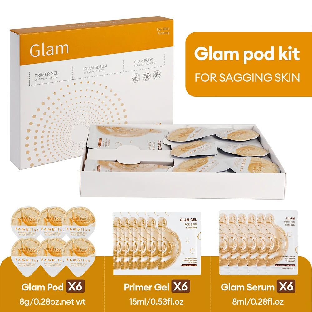 Facial Pod Serum and Gel Kit with Listed Six 8g Pods, Six 8ml Serums and Six 15ml Gels, Seven Type Choices and Separate Bubble Pen Option