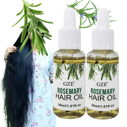 Rosemary Scalp and Hair Oil by GZE for Cosmetic Grooming, Straight and Wavy Hair Care Routines with GZE251-2 and GZE115 Options