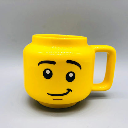Impish Expression Mug in Porcelain, Single 250ml Cartoon Coffee, Tea and Milk Cup with A-G Design Options and Foam-Lined Box for Friends and Family Gifts