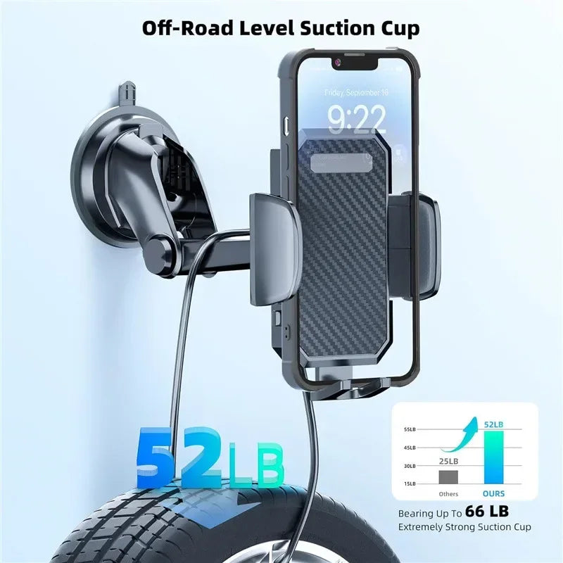 Suction Cup and Air Vent Car Phone Holder Options with Gravity Expansion Reference, Nine Style Labels for Compatible Smartphone Navigation Screen Positioning