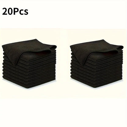 Grey and Black Microfiber Cleaning Cloths, Reusable Wiping Towels with Color-Specific Pack Sizes and 25 x 25cm Black Options for Car Windows and Home Cleanup