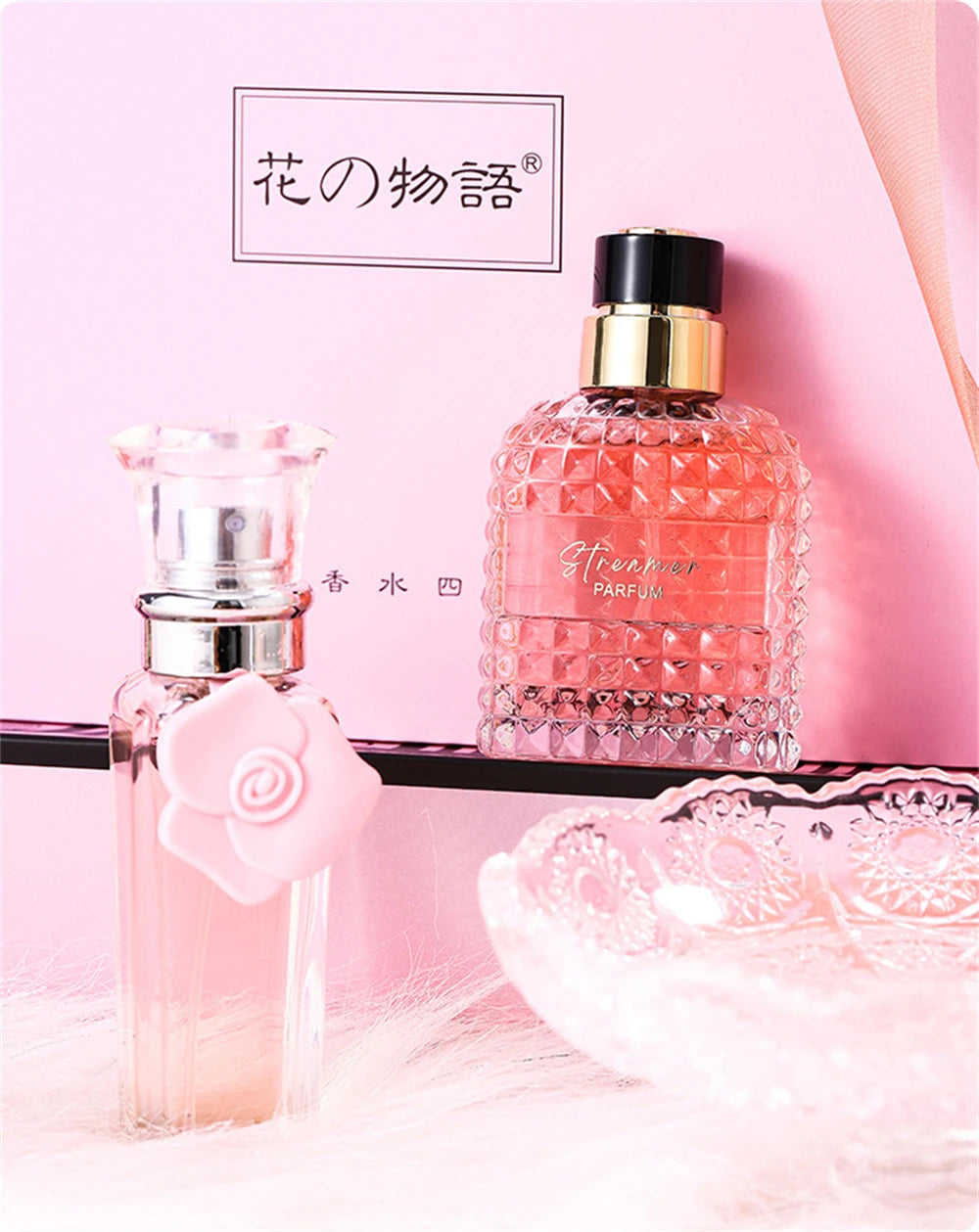 Women's Floral Perfume Gift Set, Fragrance Spray with Four-Piece Gift Box Wording and 100ml Option Label for Daily Scent Routines and Personal Gifting