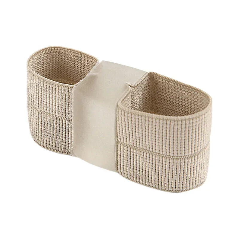 Two-Loop Toe Separator with Soft Flexible Gel Spacer, Nude Color and Listed SEBS, Nylon and Fiber Materials, One or Two-Piece Foot Care Options