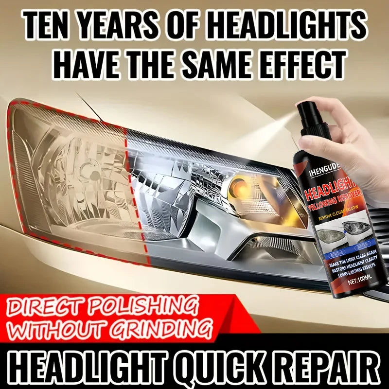 Headlight Restorer Fluid in Listed 100ml Size for Compatible Car Lens Surface Care, Exterior Vehicle Detailing and DIY Appearance Maintenance