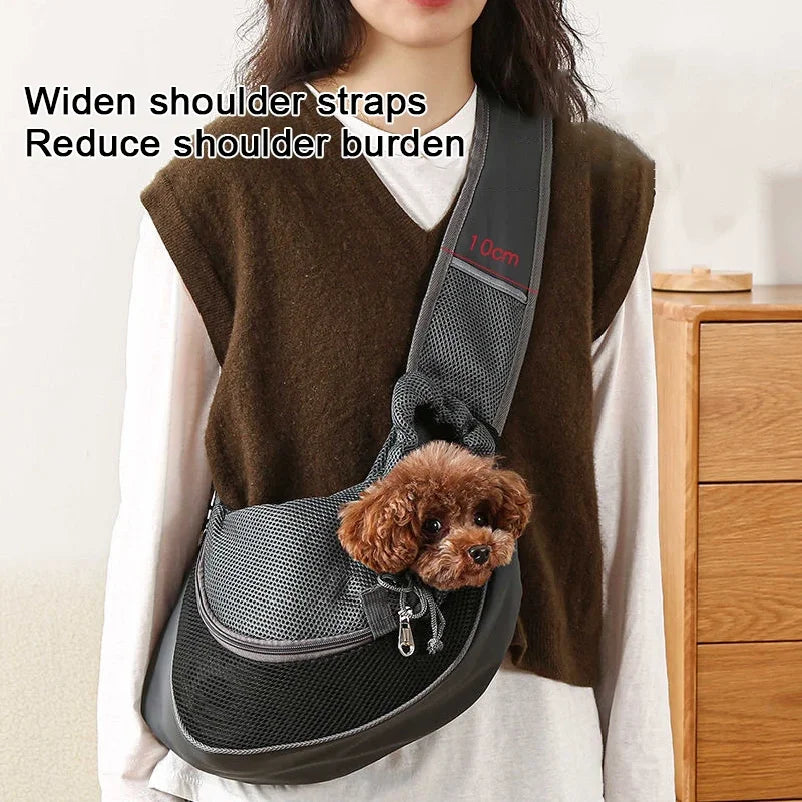Pet Carrier Sling for Small Dogs and Cats, Mesh Single-Shoulder Carry Bag in S or L with Listed 6.6lb or 13.22lb Limits, Eleven Color Choices, Hand Wash Only