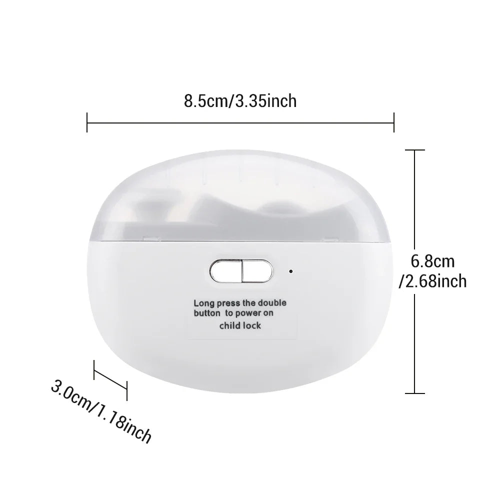 Two-Speed Electric Nail Clipper and Polisher with Auxiliary Light, Type-C Charging and Debris Compartment, White or Purple for Home Nail Care