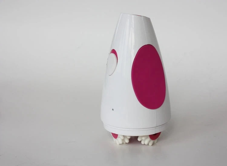 Electric Roller Body Massager in White with 3D Kneading Wheel Design, ABS and Silicone Construction for Adult At-Home Personal Care Routines