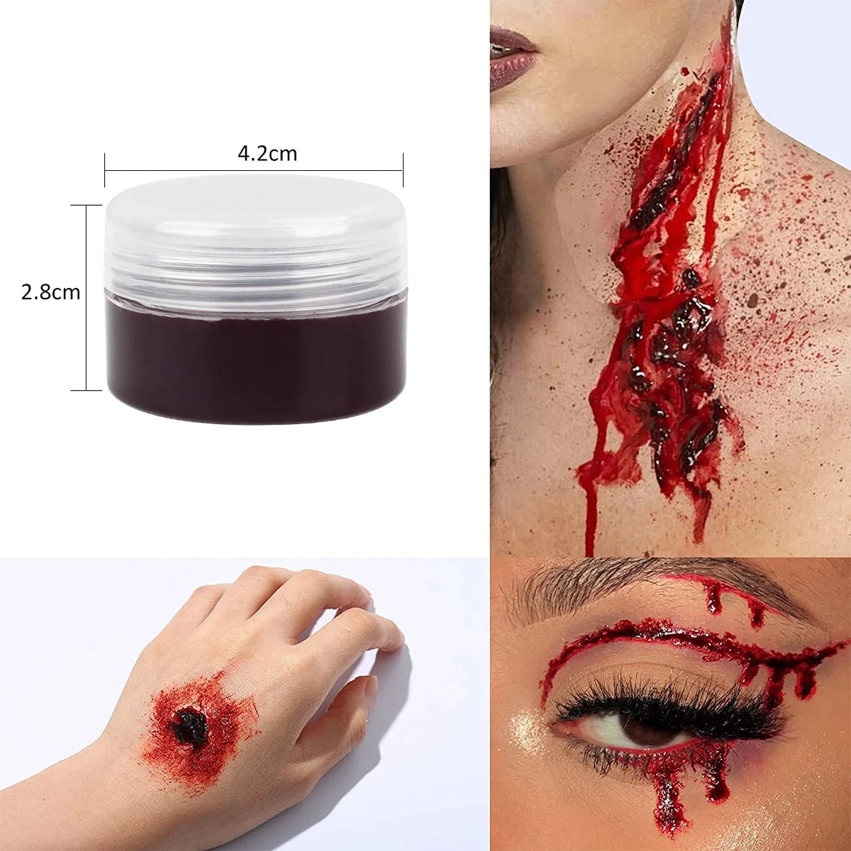 Scar Wax SFX Makeup Options with Listed 60g Wax and Light, Natural or Dark Skin Shade References for Halloween Costumes, Stage and Simulated Wound Effects