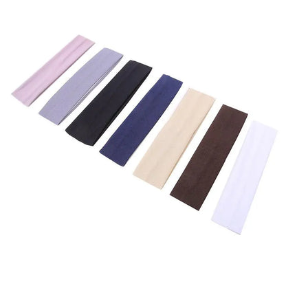 Elastic Sports Headbands for Women, Seven-Piece Stretchy Cloth Hairband Set in Black, Pink, Grey or Style Selections for Yoga, Running and Casual Hair Styling